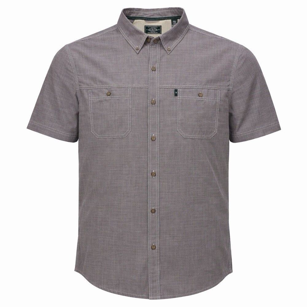 G.H. Bass & Co Button Up Shirt Mens XXL 2XL Pewter Short Sleeve Workwear Utility